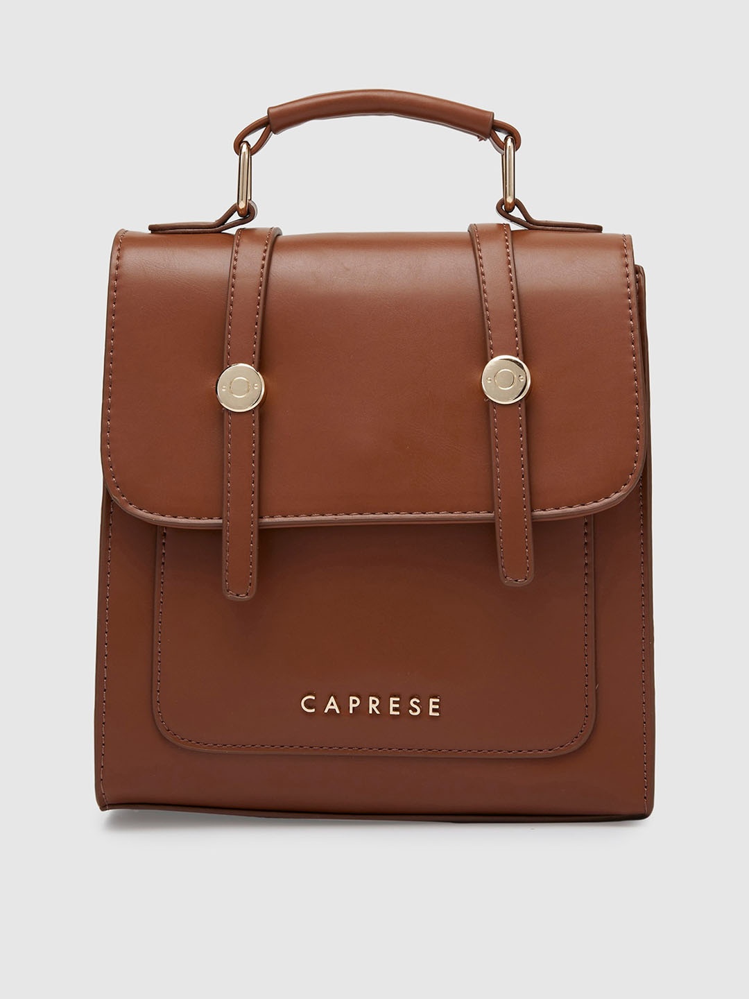 

Caprese PU Structured Satchel Bag, Brown