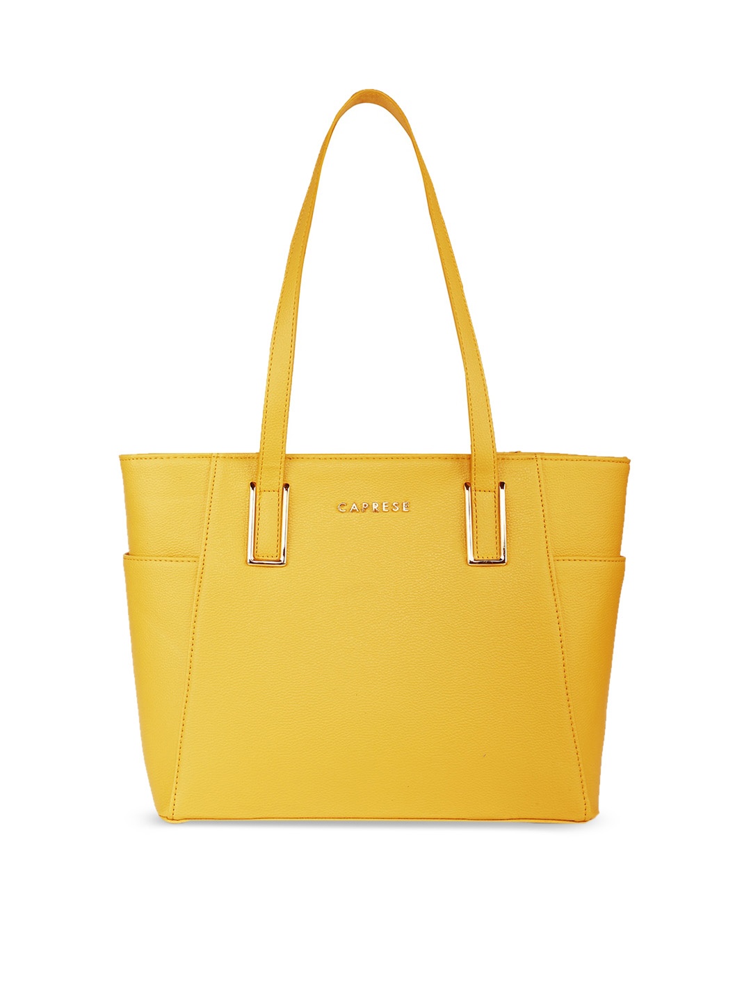 

Caprese Textured Structured Tote Bag, Orange