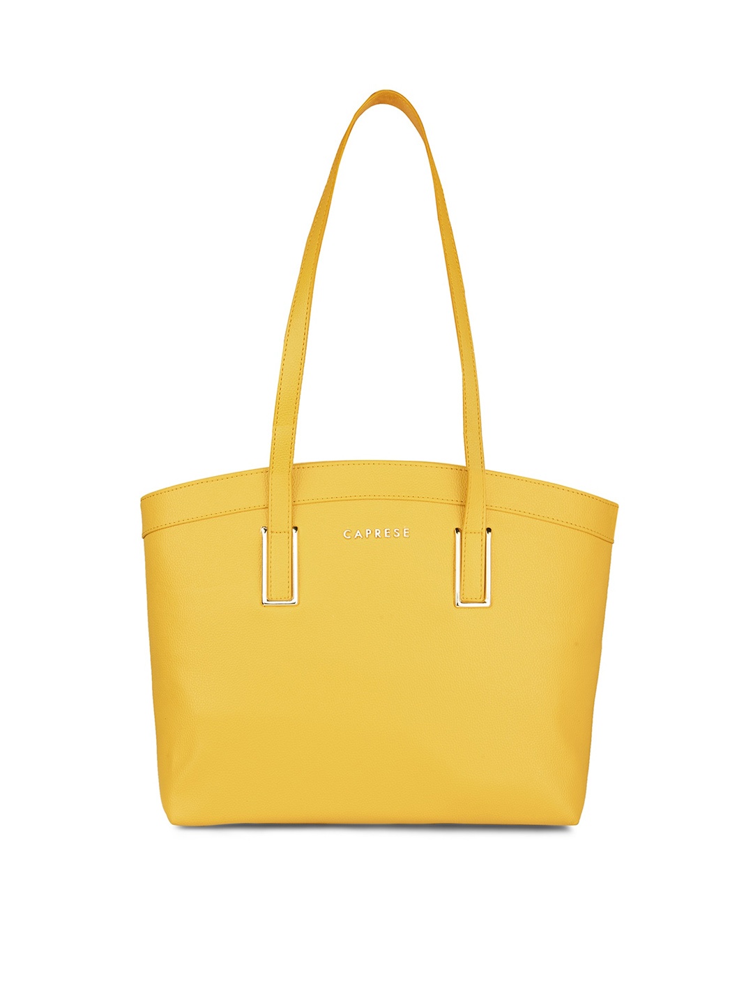 

Caprese Textured Structured Satchel Bag, Yellow
