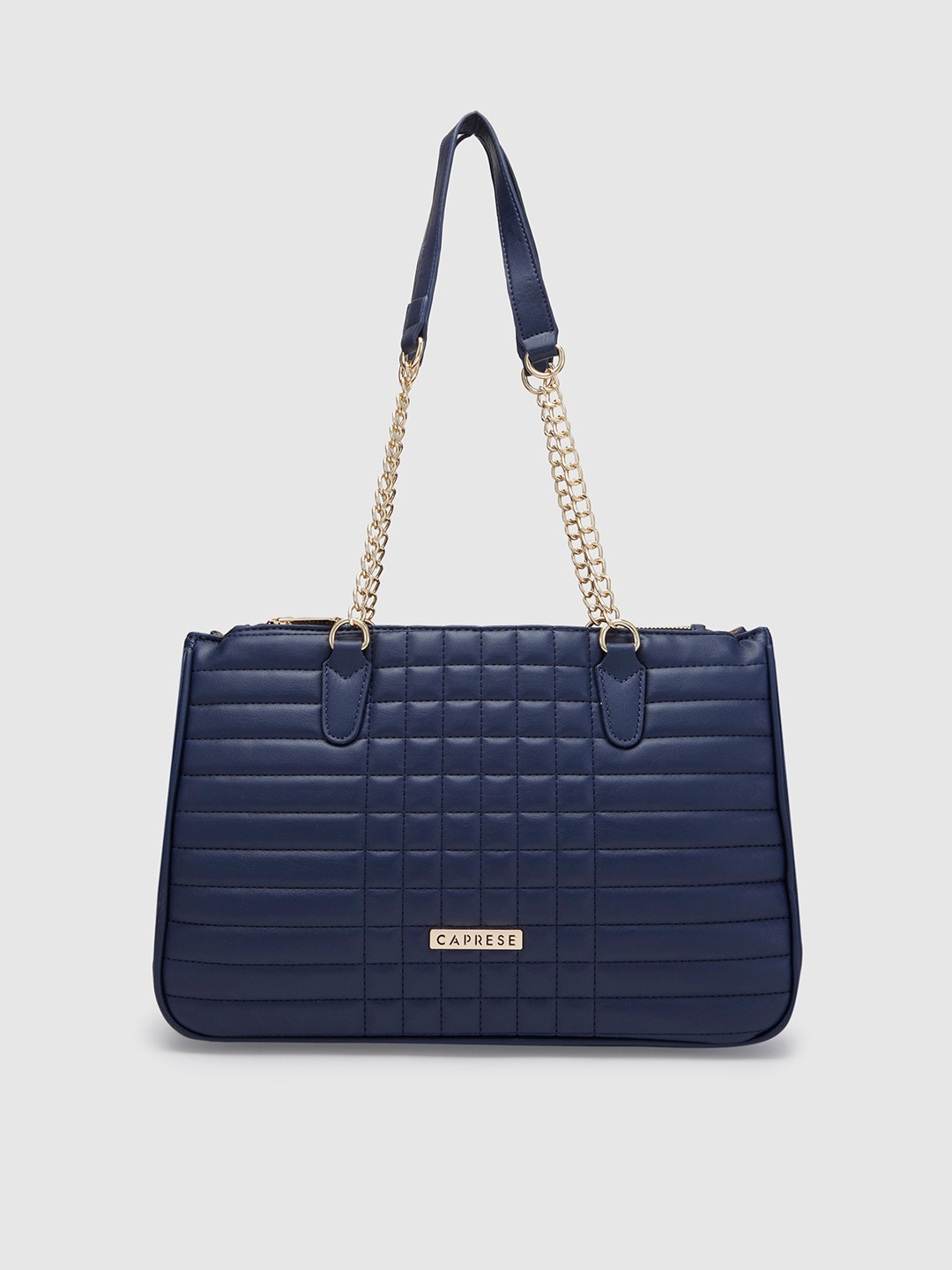 

Caprese Textured PU Structured Shoulder Bag With Quilted, Blue