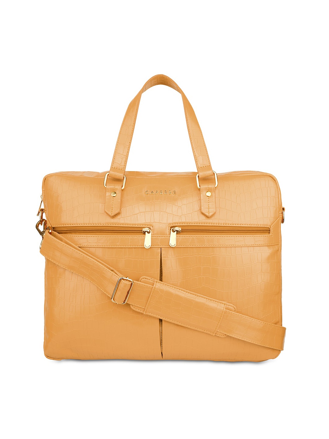 

Caprese Textured Structured Handheld Bag, Yellow