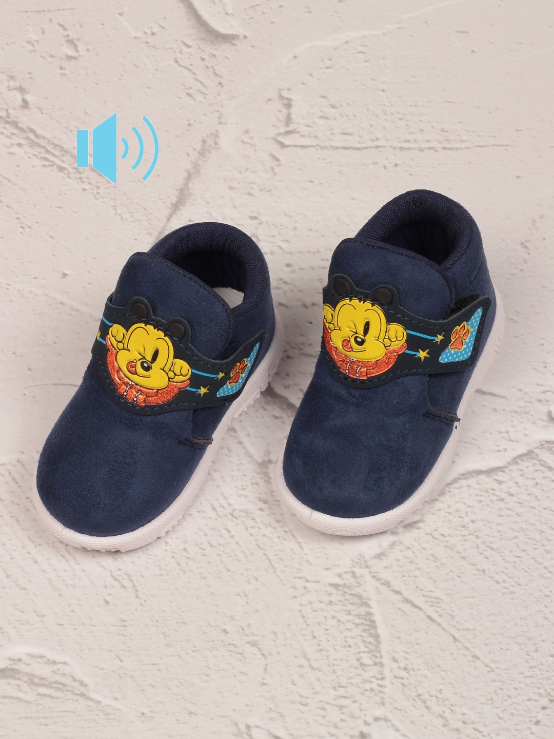 

Lil Lollipop Kids Printed Lightweight Musical Velcro Sneakers, Navy blue