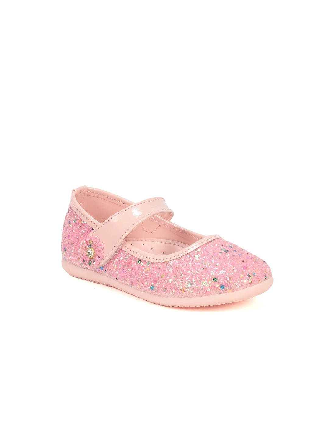 

Lil Lollipop Girls Embellished Round Toe Velcro Ballerinas, Pink