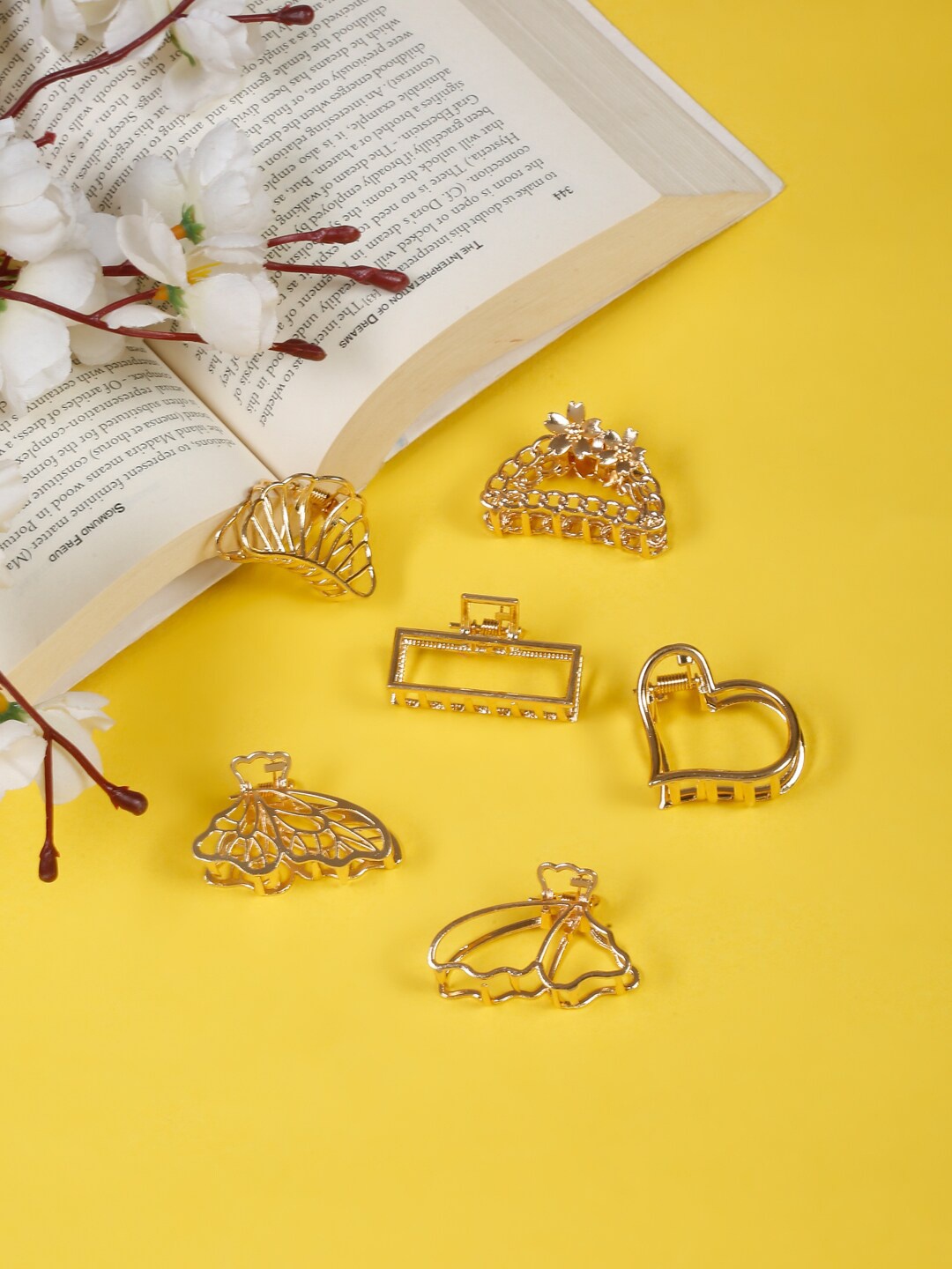 

YouBella Set of 6 Claw Clips, Gold