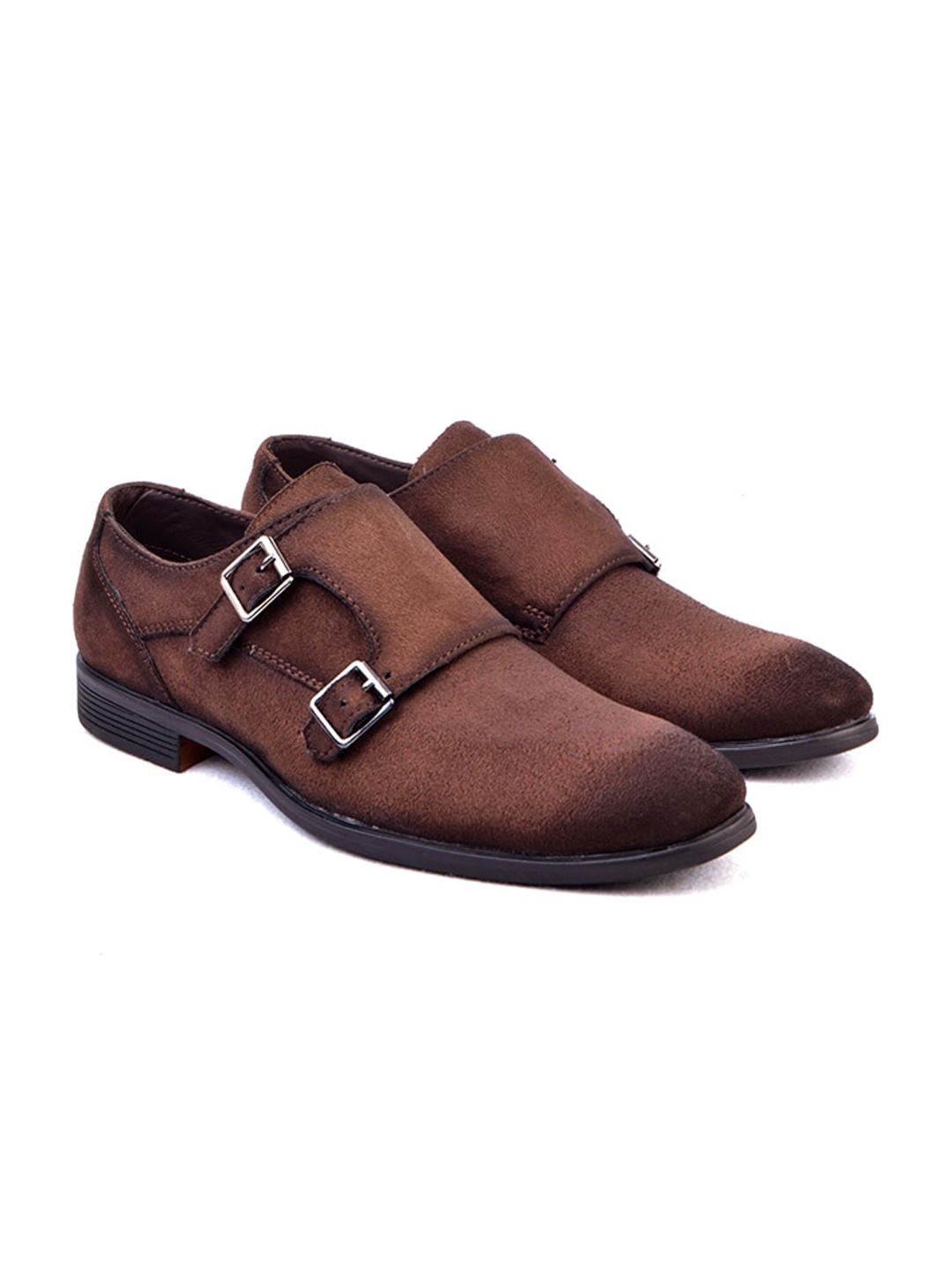 Cliff Fjord Men Double Monk Formal Shoes, Brown