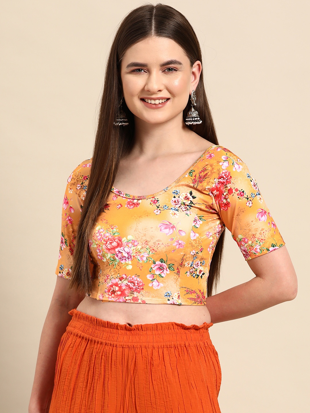 

SERONA FABRICS Printed Readymade Saree Blouse, Multi