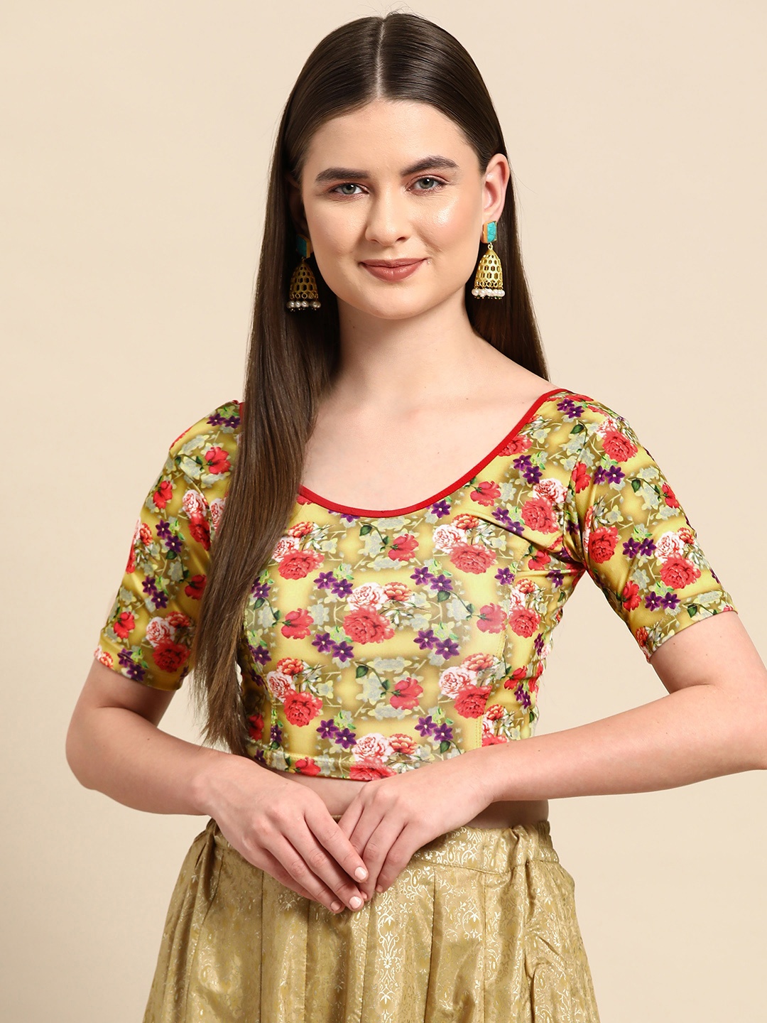 

SERONA FABRICS Printed Readymade Saree Blouse, Multi
