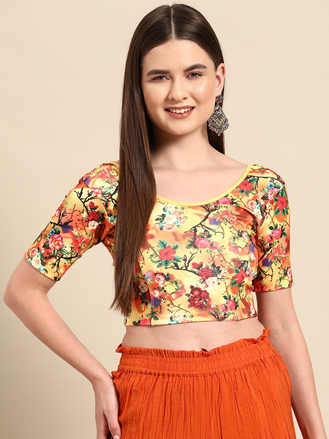 

SERONA FABRICS Printed Readymade Saree Blouse, Multi