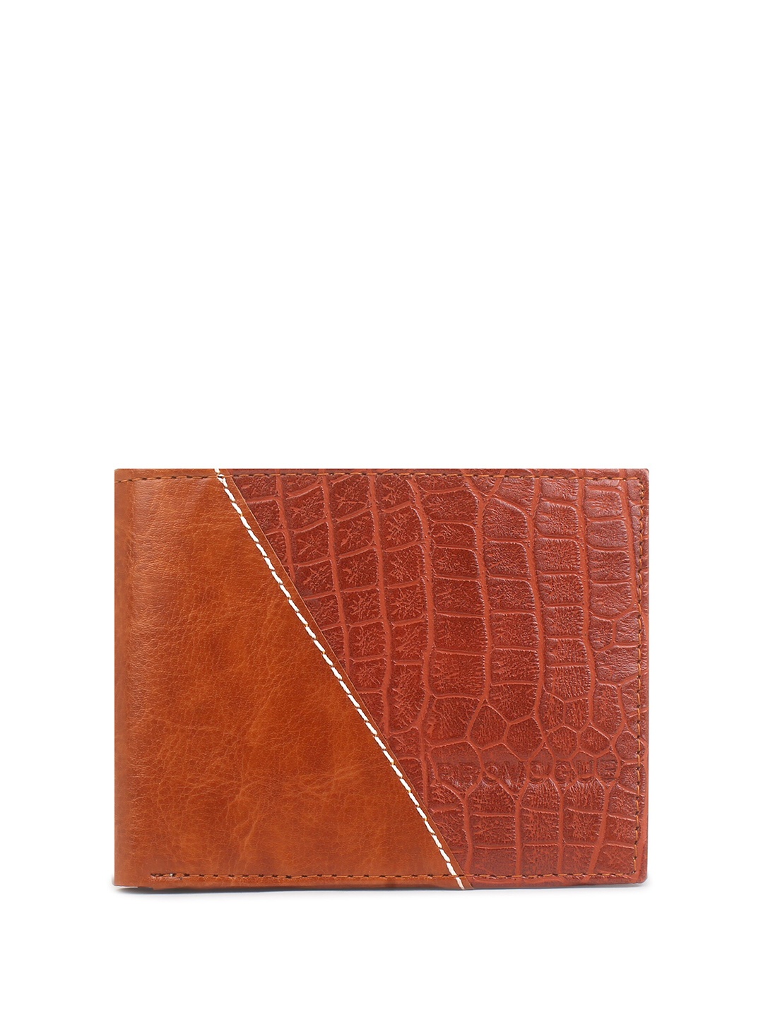 

Provogue Men Textured Two Fold Wallet, Tan