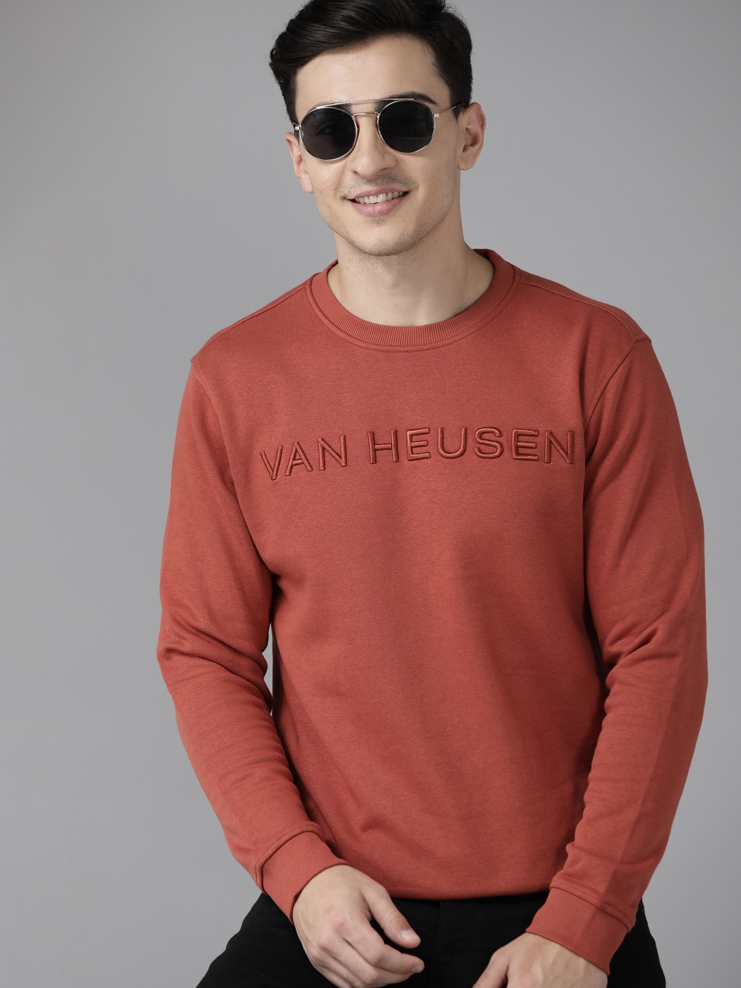 

Van Heusen Embroidered Sweatshirt, Rust