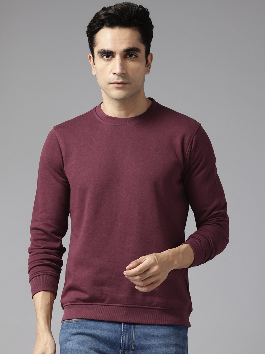 

Van Heusen Round Neck Sweatshirt, Maroon