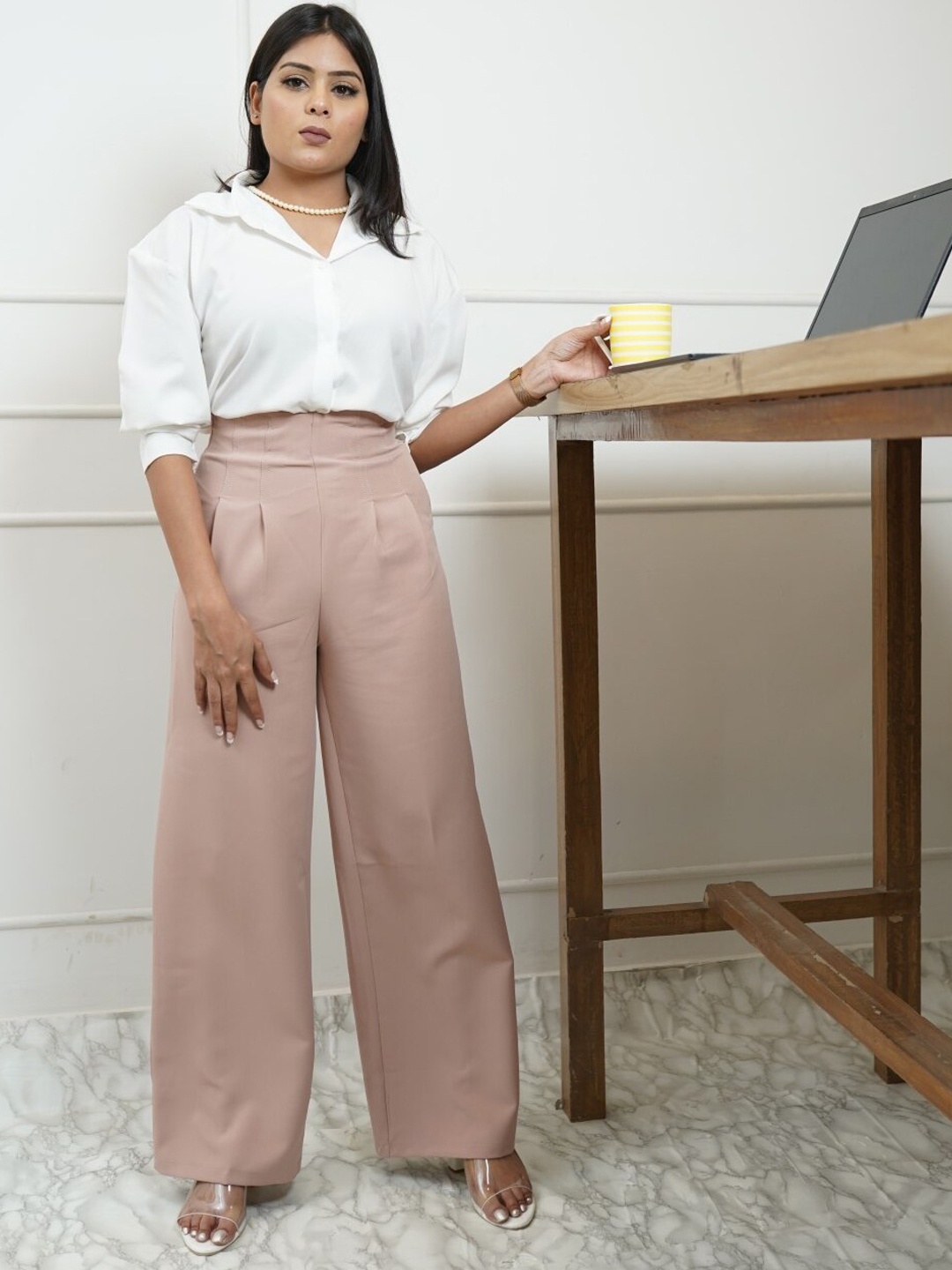 

StyleAsh Long Sleeves Shirt With Trousers, White