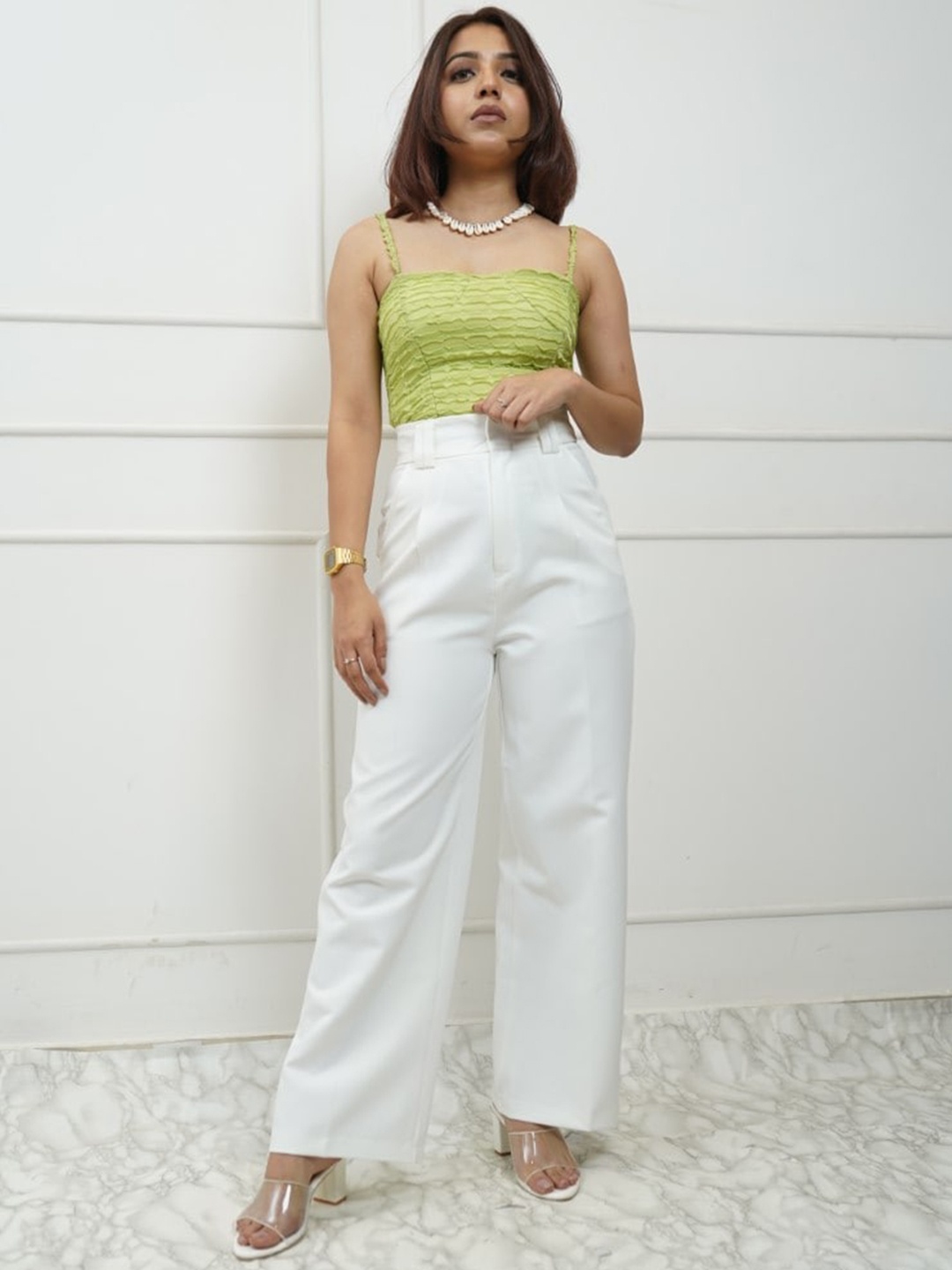 

StyleAsh Self-Designed Bodysuit With Trousers, Green