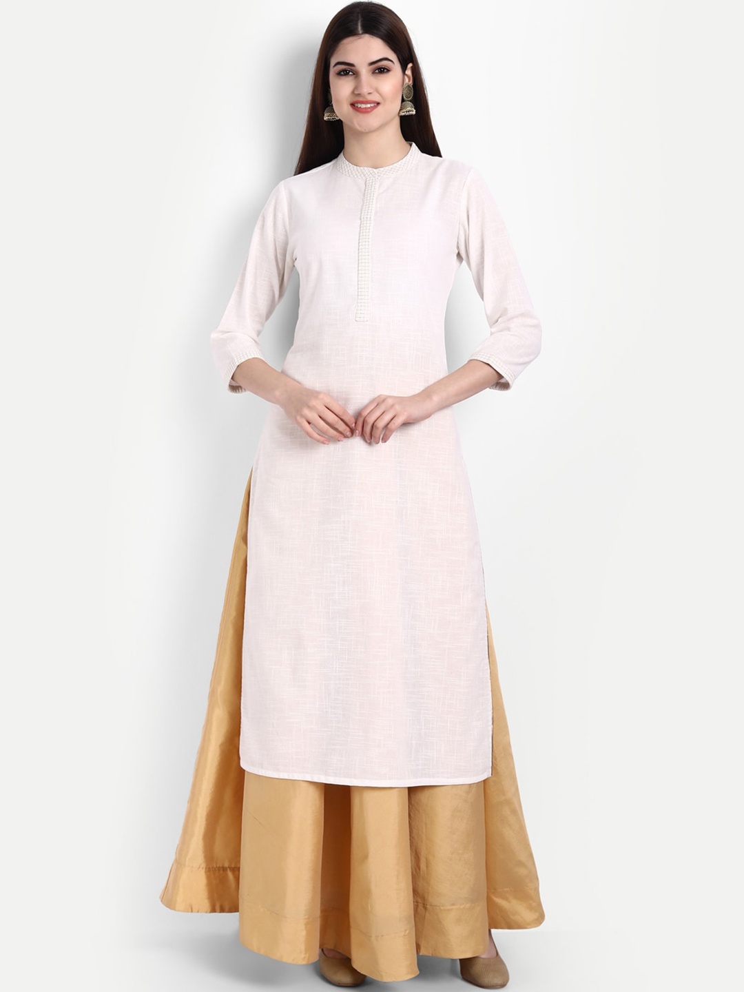 

SUTI Mandarin Collar Regular Kurta, Off white