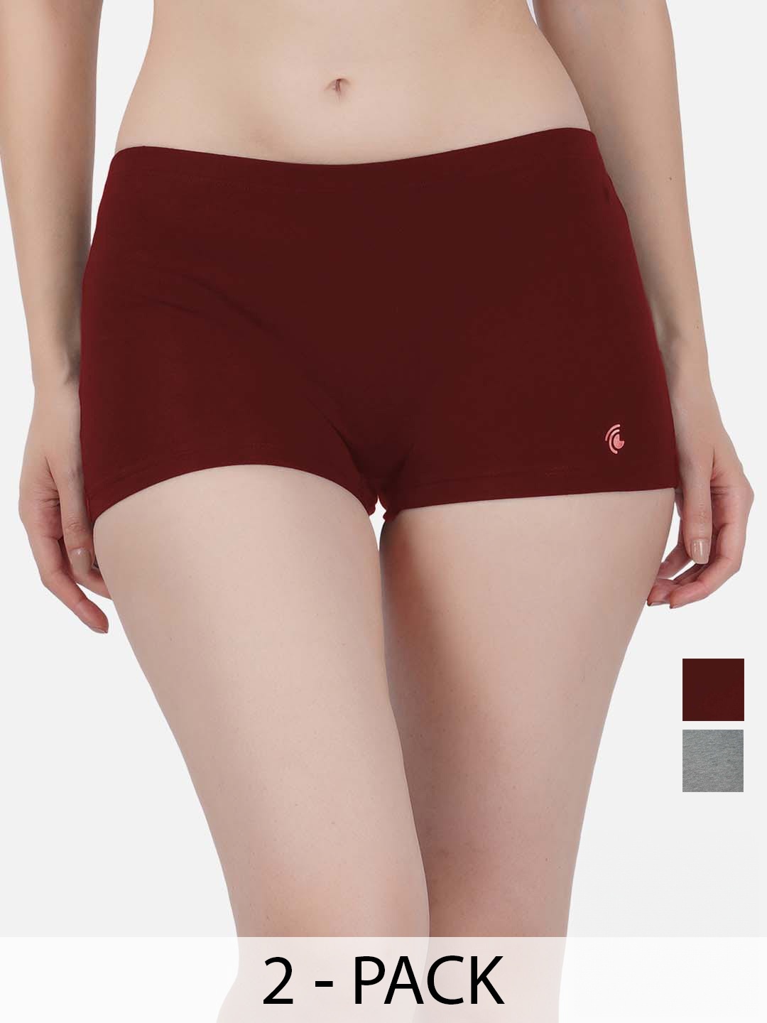 

IMPERATIVE Pack Of 2 Mid-Rise Boy Short Briefs, Grey