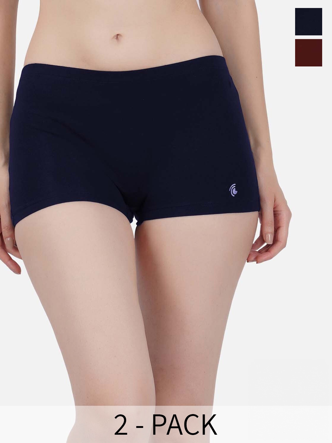 

IMPERATIVE Pack Of 2 Mid-Rise Boy Short Briefs, Navy blue
