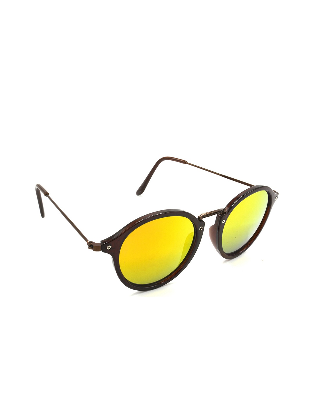 

HRINKAR Unisex Round Sunglasses With UV Protected Lens, Gold