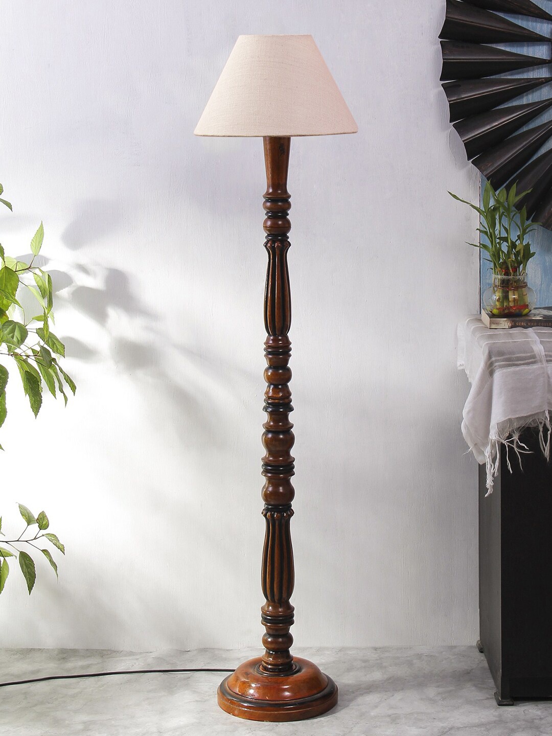 

Devansh White Wooden Conical Floor Lamp