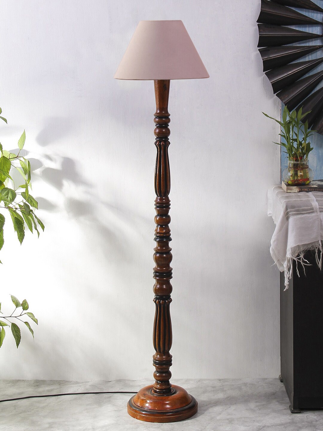 

Devansh Grey Cotton & Wooden Floor Lamp