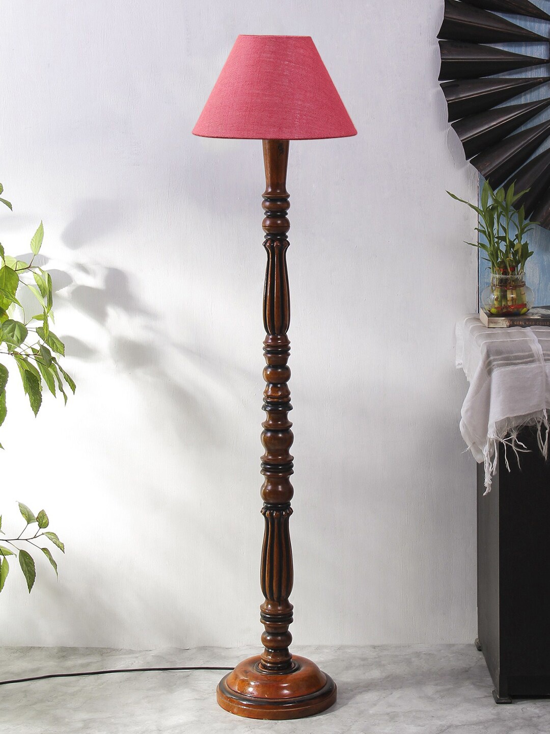 

Devansh Pink Textured Jute & Wooden Floor Lamp