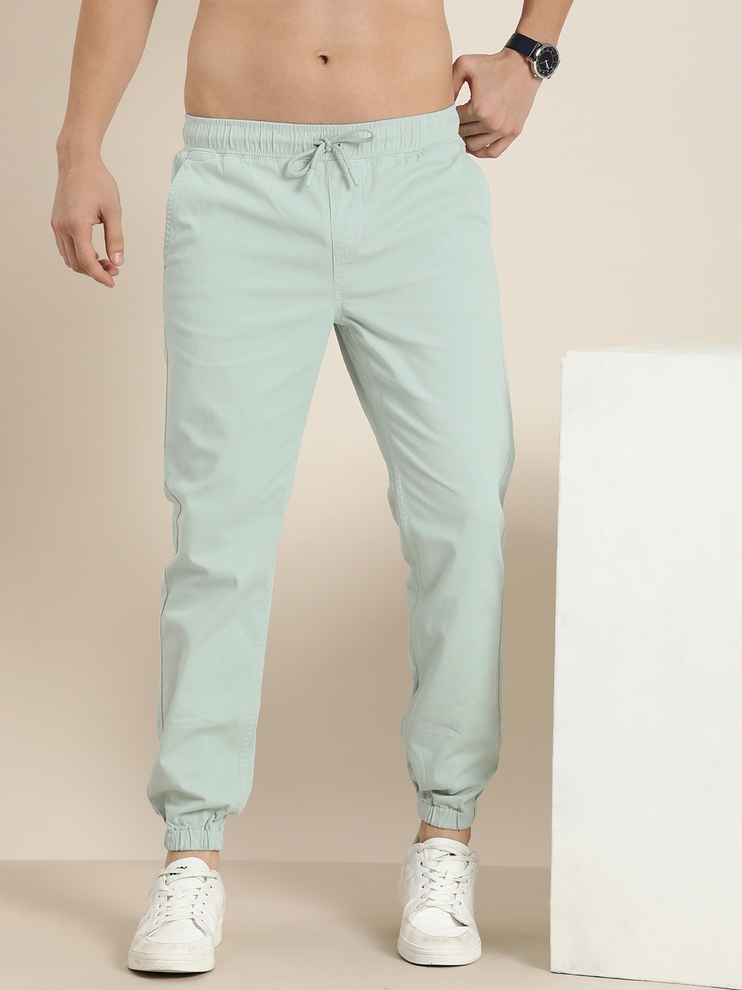 

HERE&NOW Men Joggers Trousers, Green