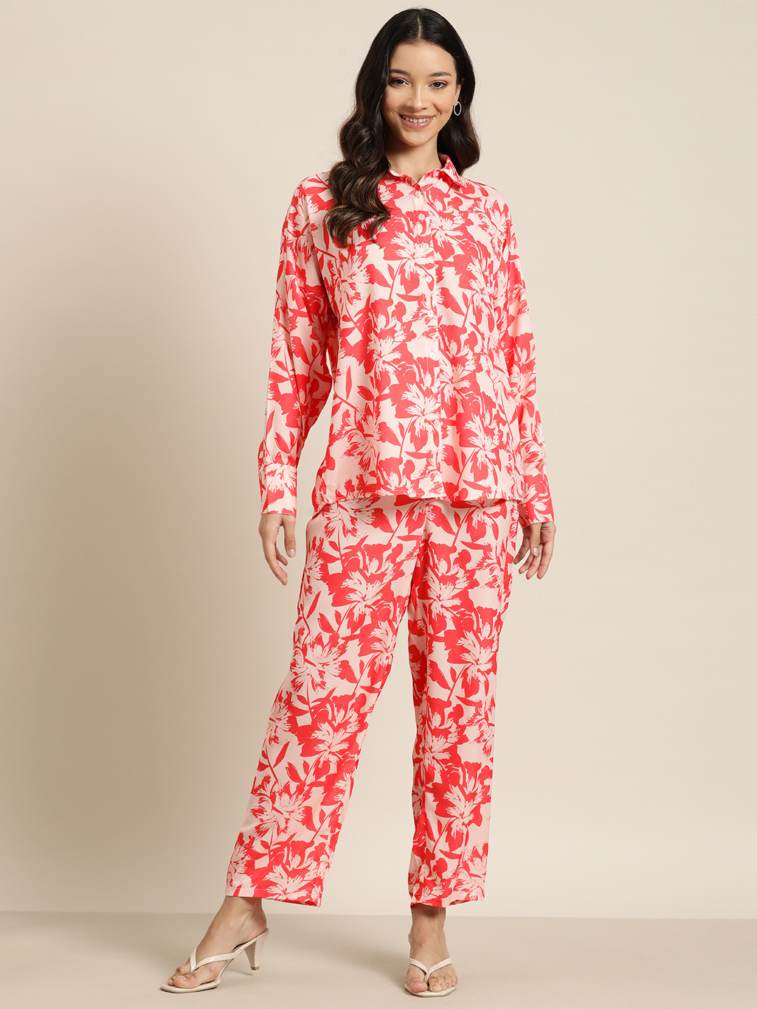 

HERE&NOW Floral Print Co-Ords, Orange