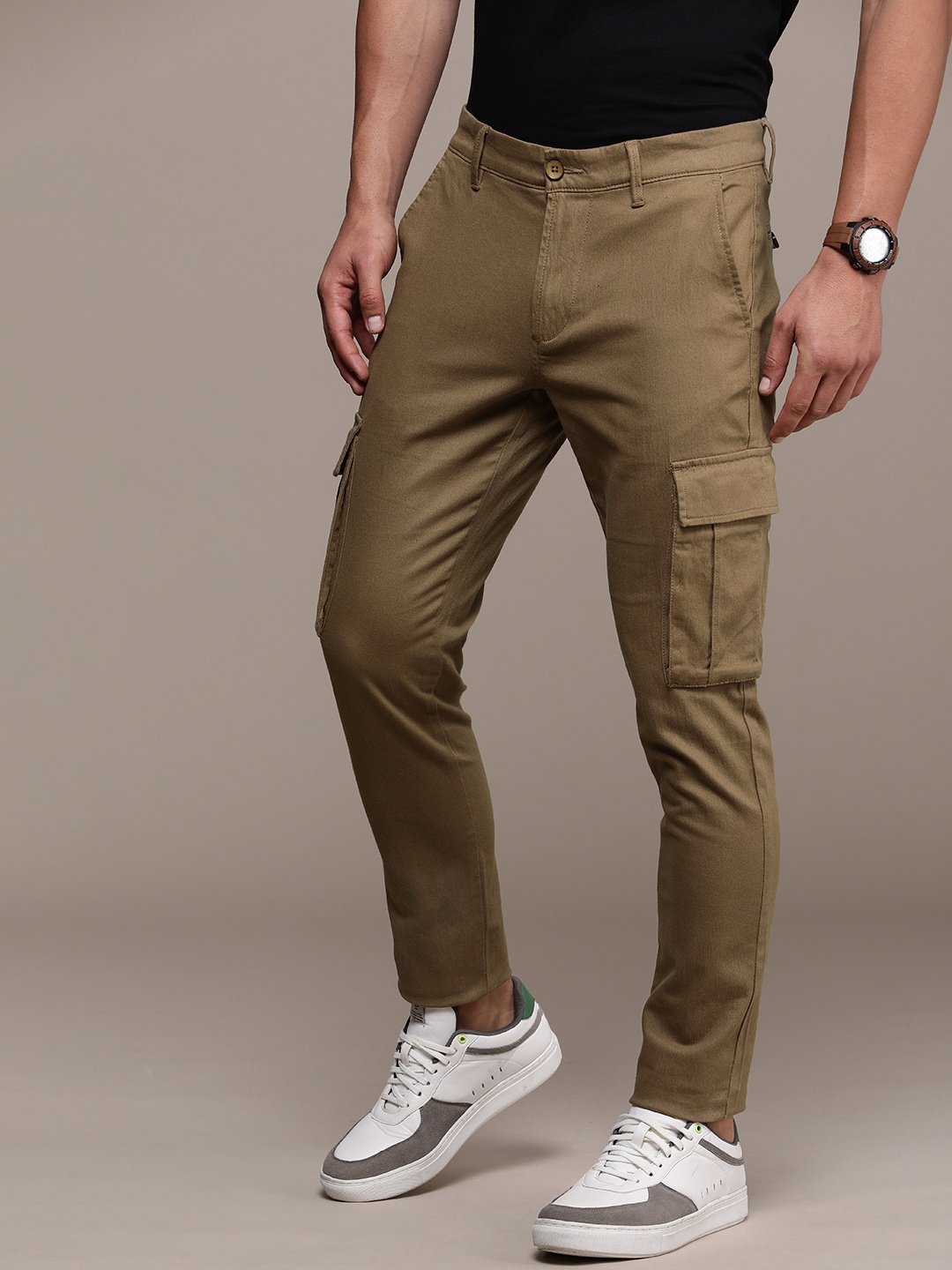 

French Connection Men Cargos Trousers, Khaki