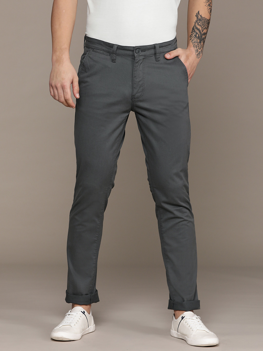 

Nautica Men Slim Fit Chinos Trousers, Grey
