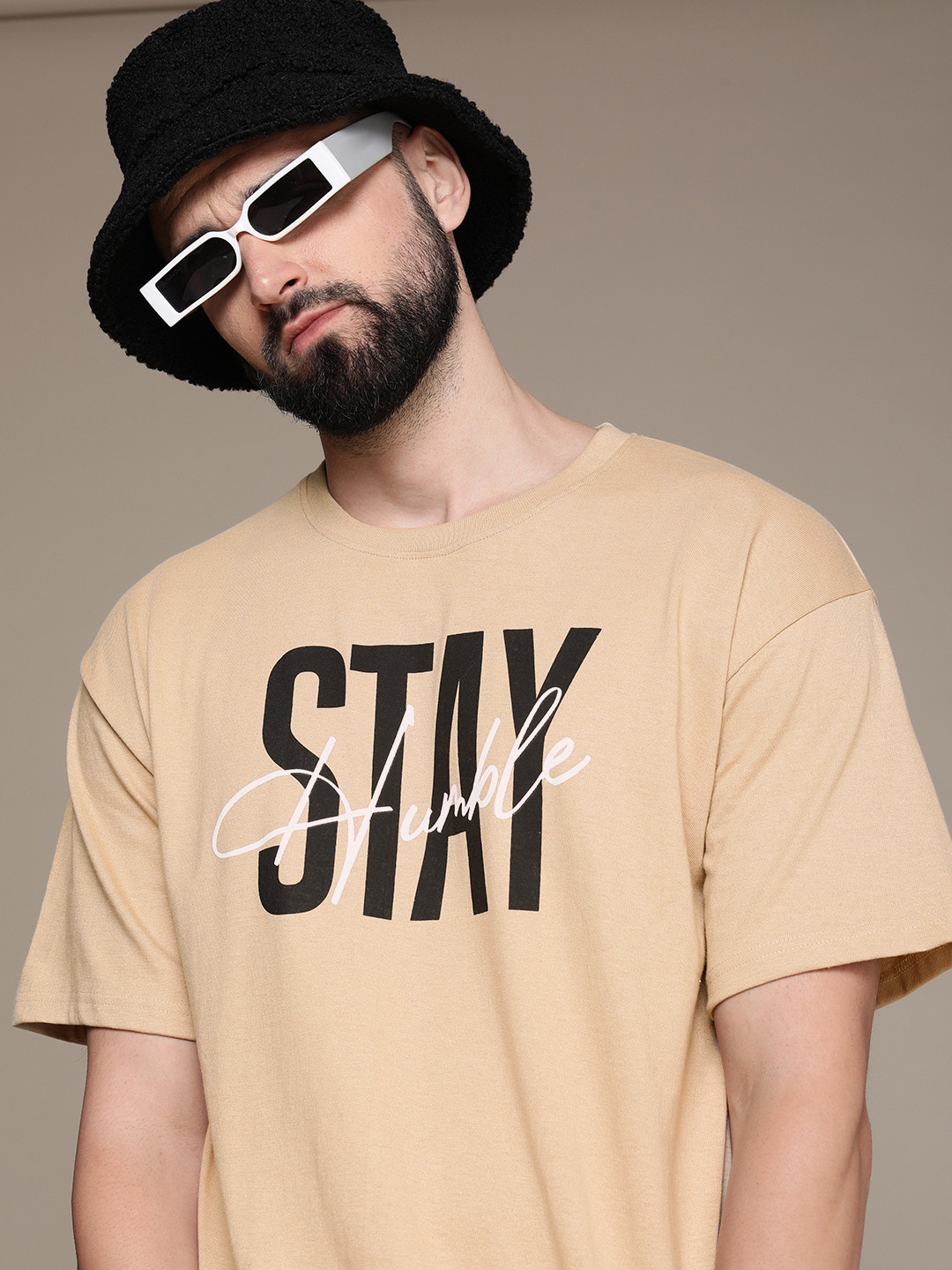 

Moda Rapido Typography Printed T-shirt, Beige