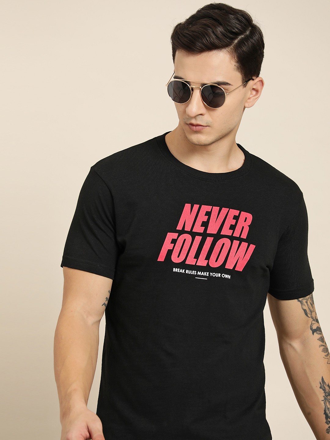 

Moda Rapido Typography Printed T-shirt, Black