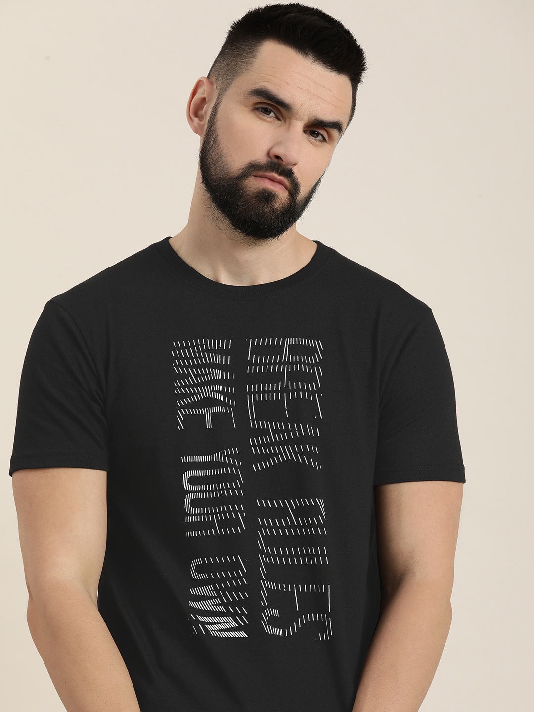 

Moda Rapido Graphic Typography Printed T-shirt, Black