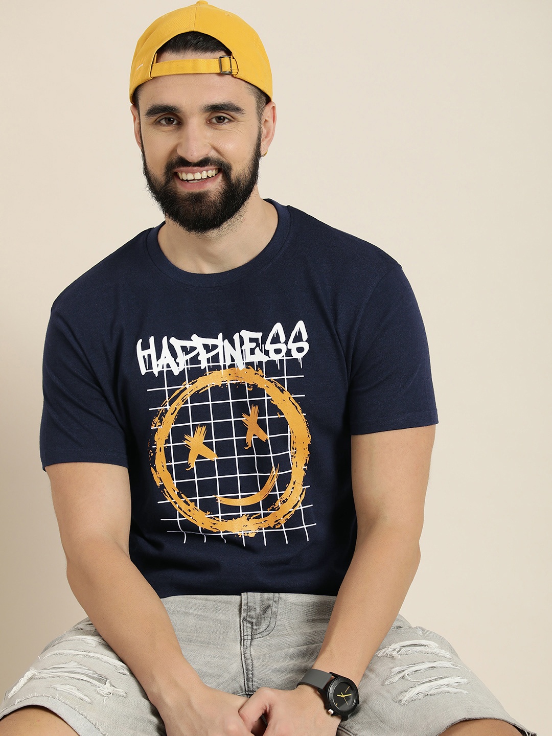 

HERE&NOW Graphic Printed T-shirt, Navy blue