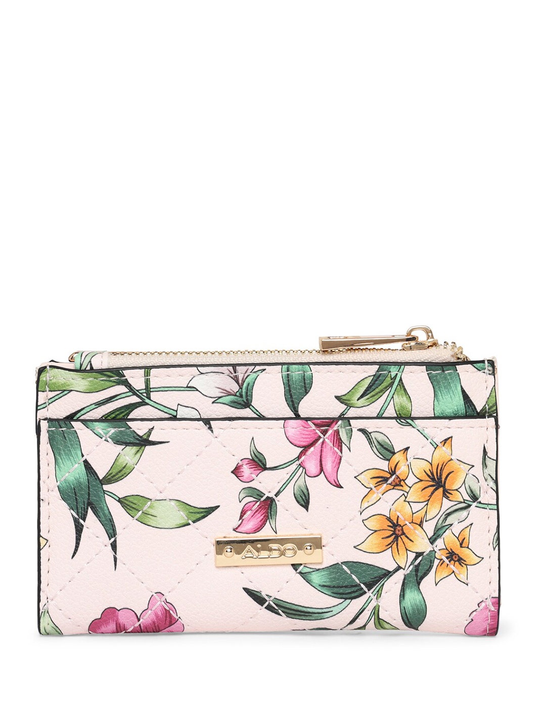 

ALDO Women Floral Printed Zip Around Wallet, Pink