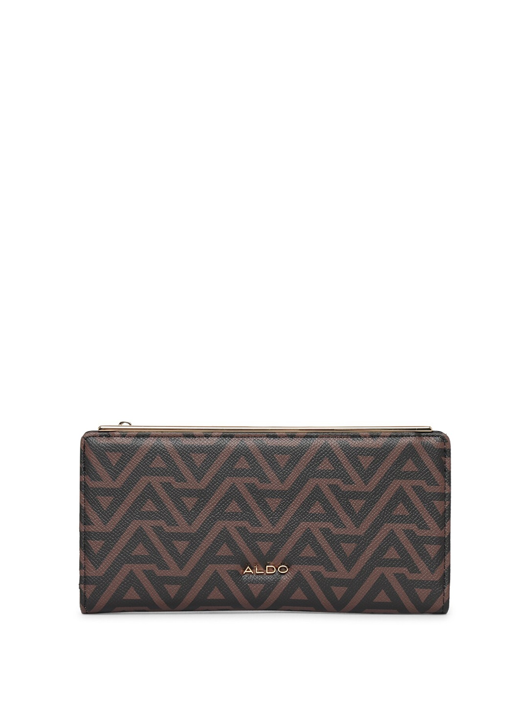 

ALDO Women Geometric Printed Zip Around Wallet, Black