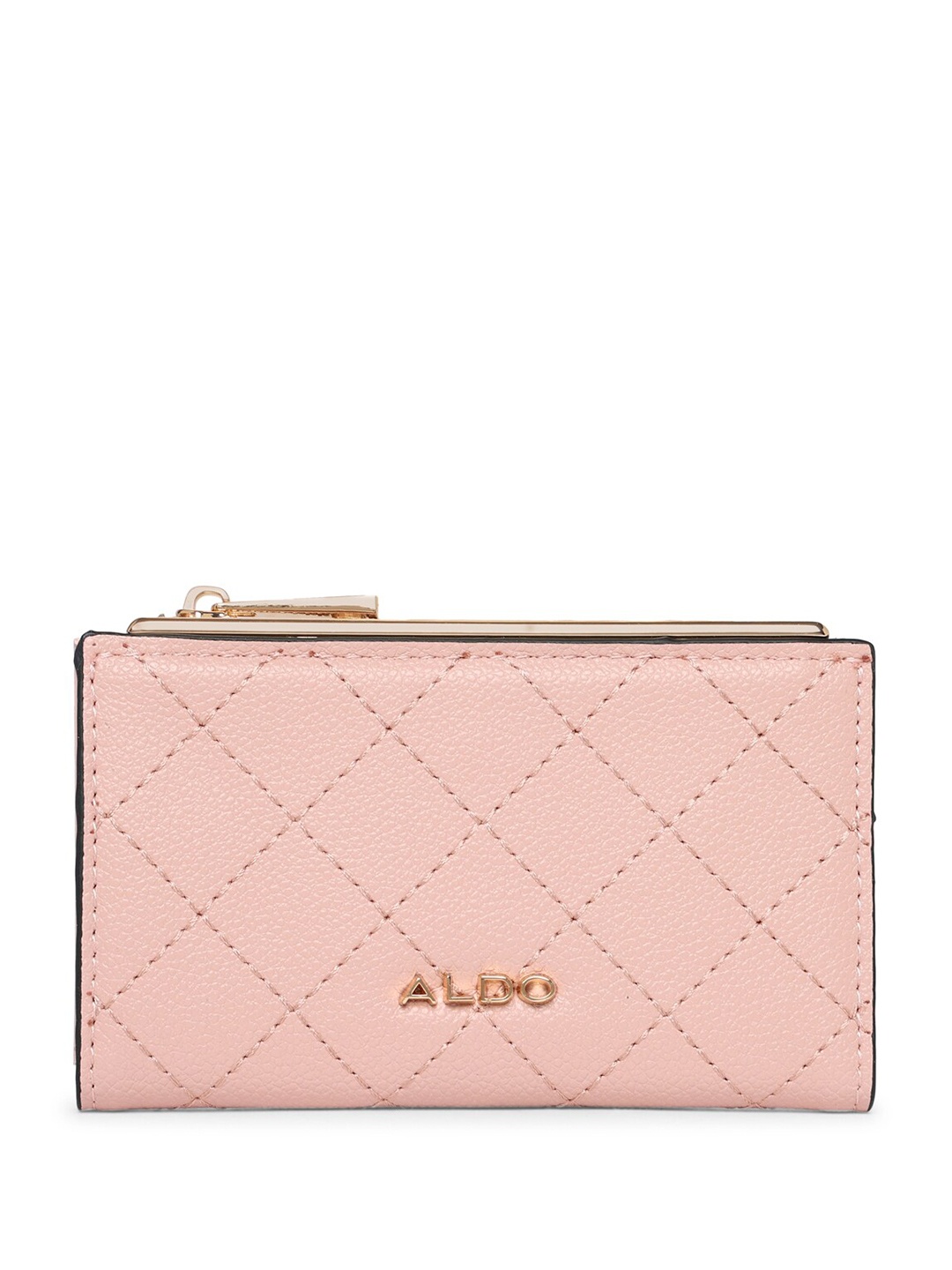 

ALDO Women Geometric Printed Zip Around Wallet, Pink