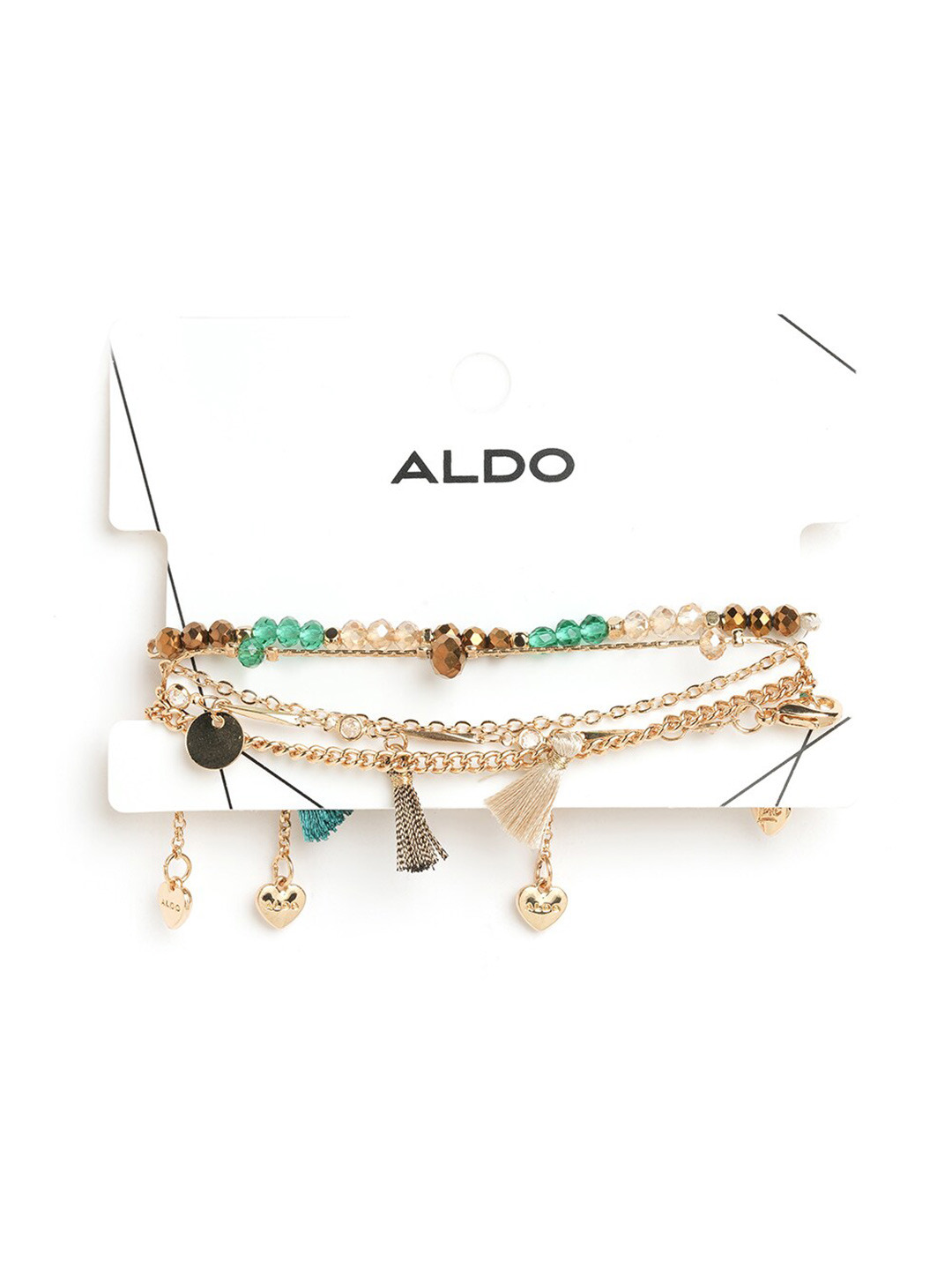 

ALDO Set Of 3 Beaded Link Bracelets, Gold