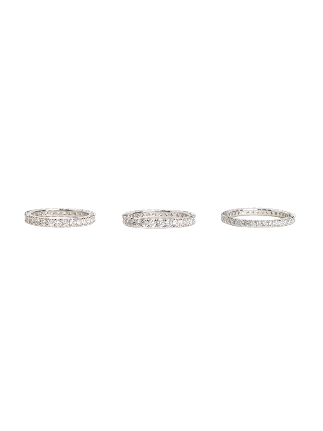 

ALDO Set Of 3 Embellished Contemporary Stackable Finger Rings, Multi