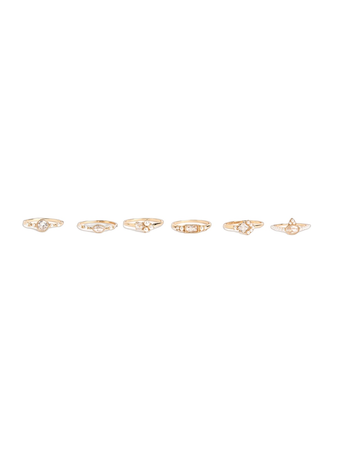 

ALDO Women Set of 6 Finger Rings, Gold