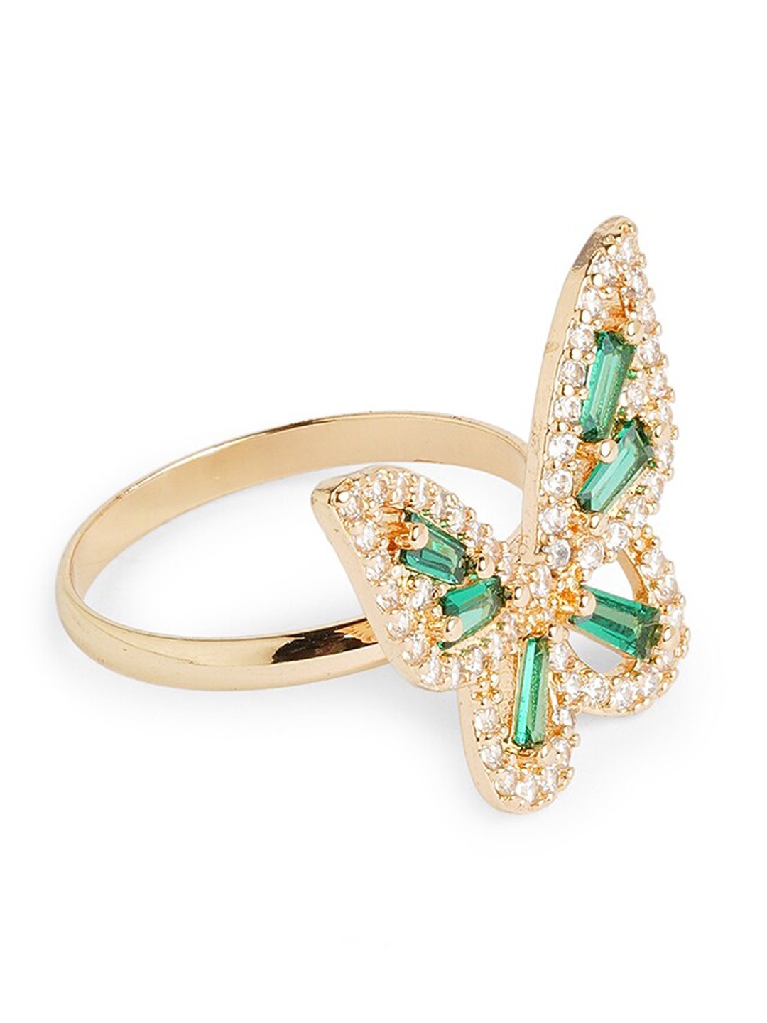

ALDO Stone-Studded Butterfly Shaped Finger Ring, Gold