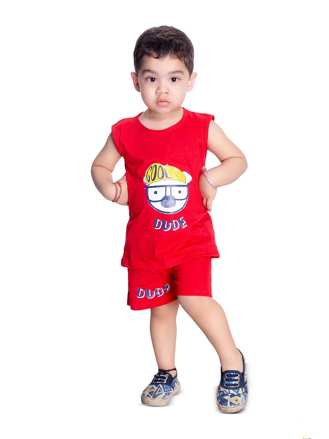 

BAESD Boys Printed T-shirt With Shorts, Red