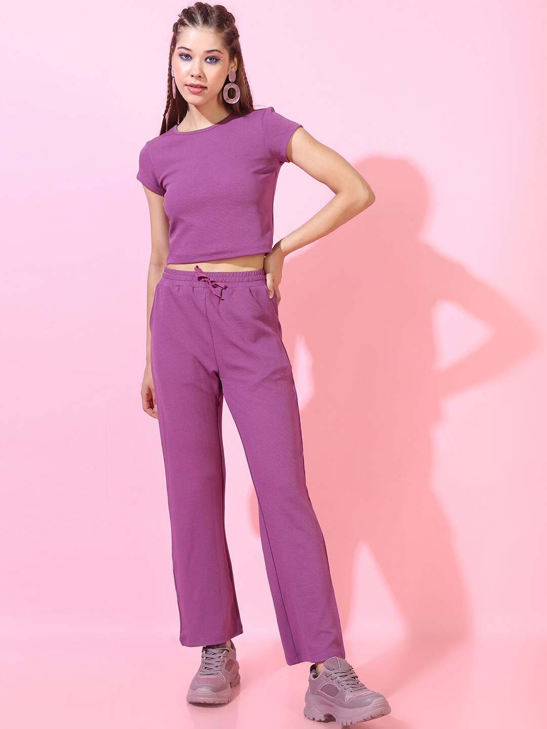 

Tokyo Talkies Crop Top & Trousers, Lavender