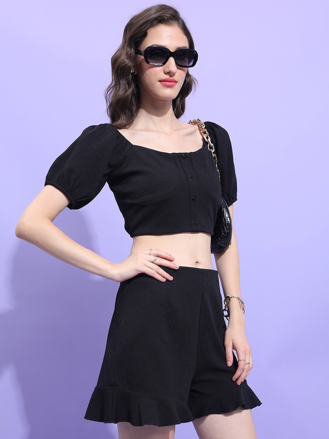

Tokyo Talkies Crop Top & Shorts, Black