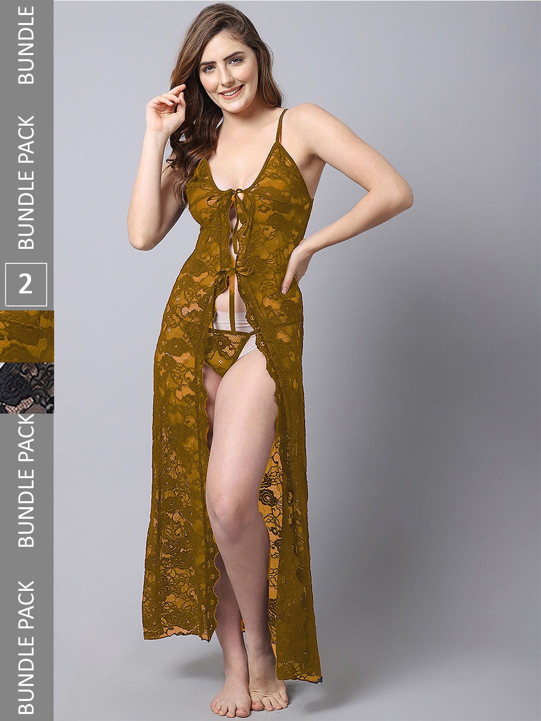 

PIBU Black & Yellow Net Baby Doll