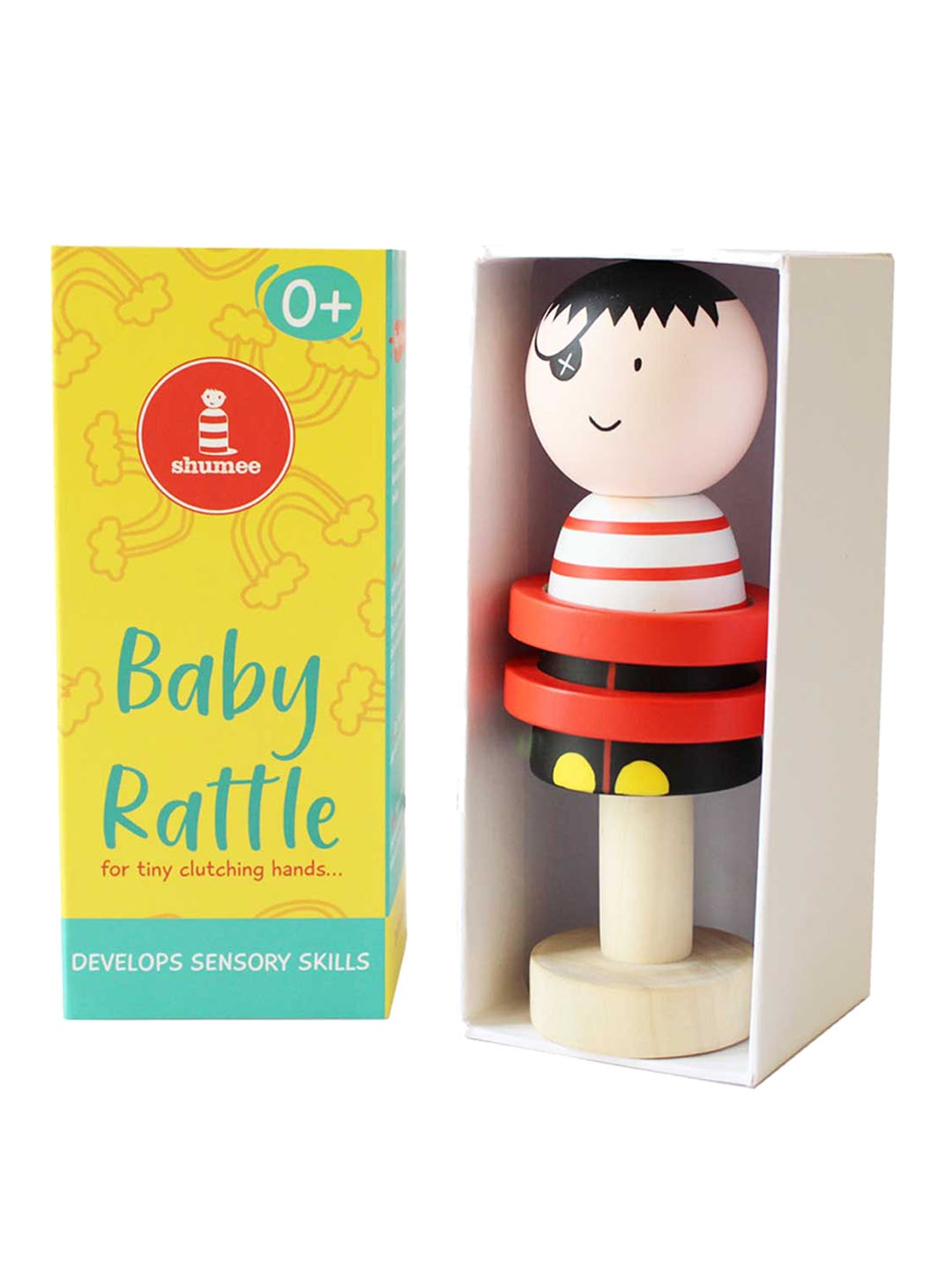 

shumee Wooden Pirate Rattle, Beige