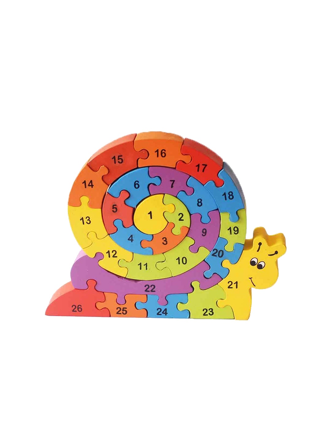 

shumee Snazzle Kids Wooden Rainbow Snail Puzzle, Yellow