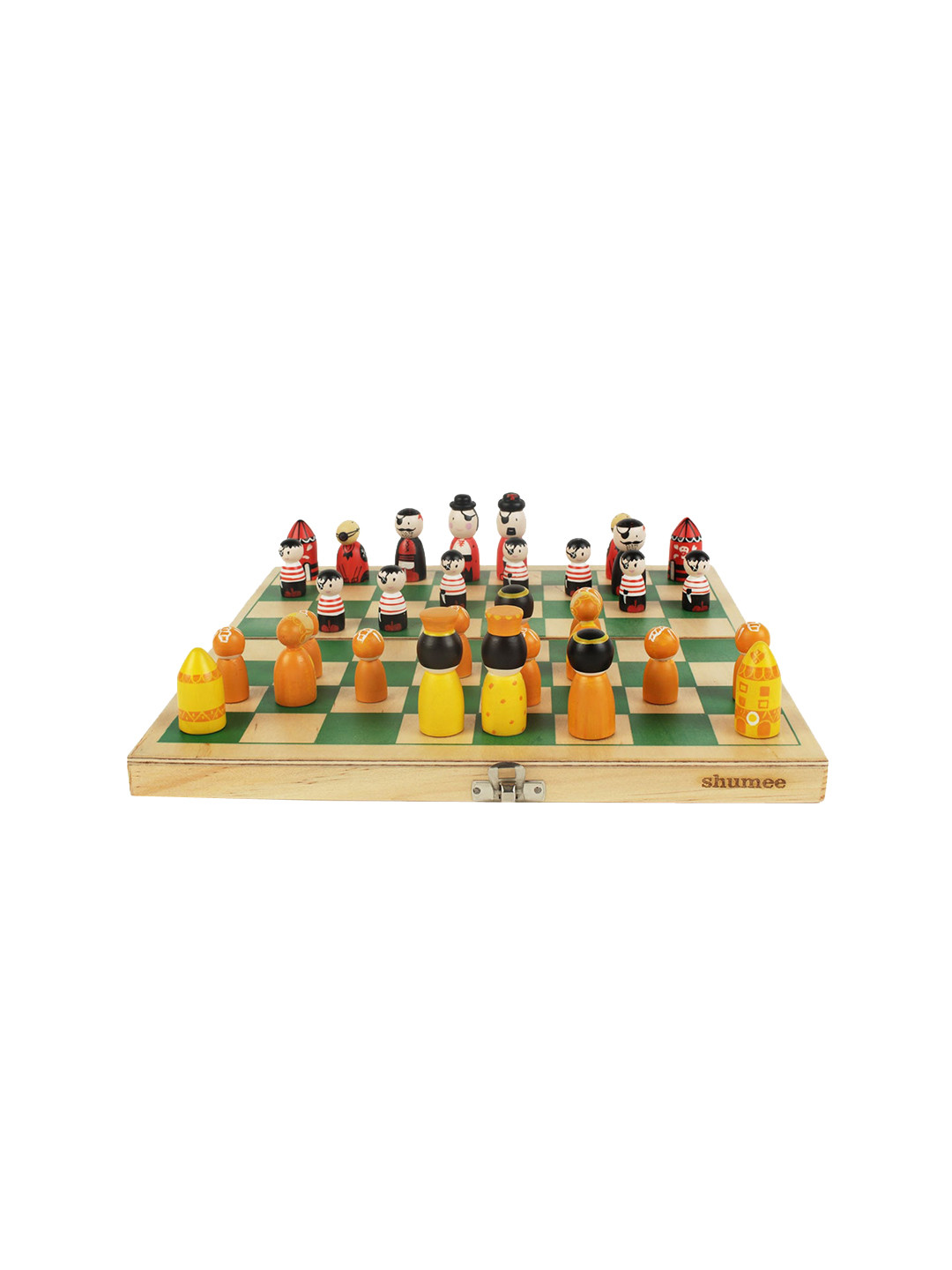 

shumee Kids Wooden Pirates V/s Royals Chess Game Set, Green