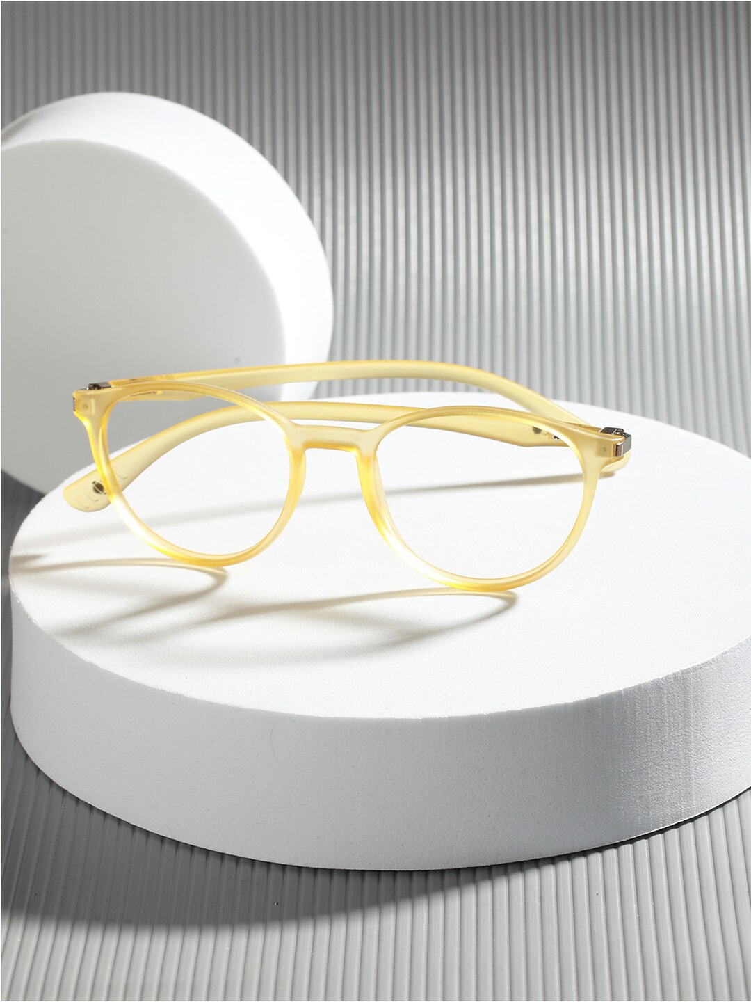 

ENRICO Kids Full Rim Computer Glasses Round Frames, Yellow