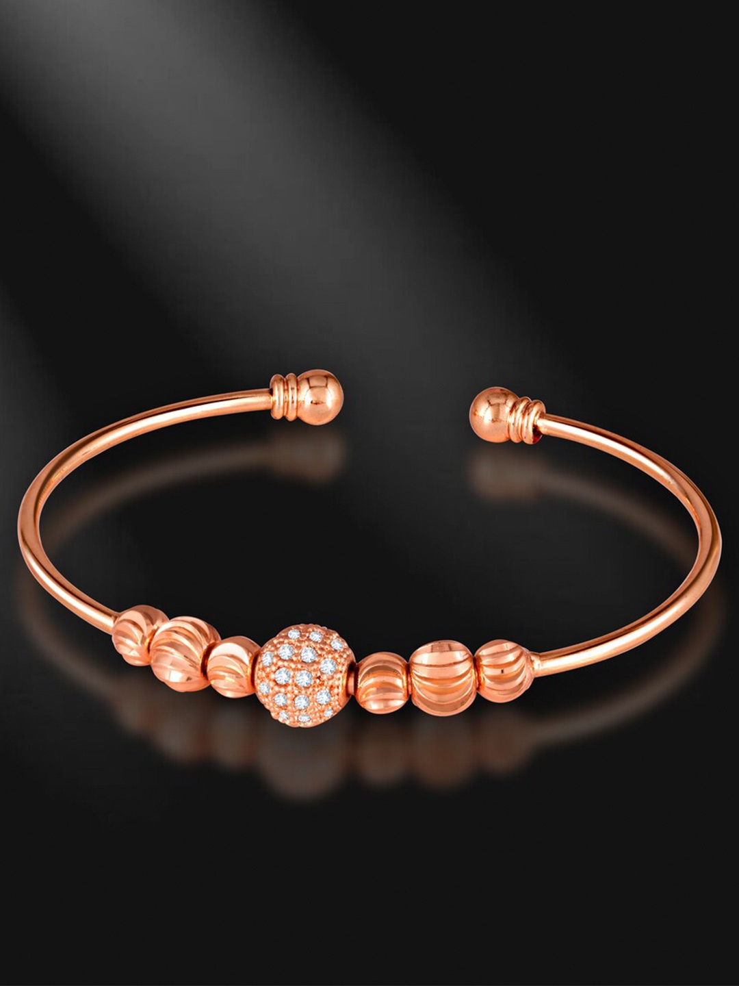 

MEENAZ Rose Gold-Plated Cubic Zirconia Bangle-Style Bracelet