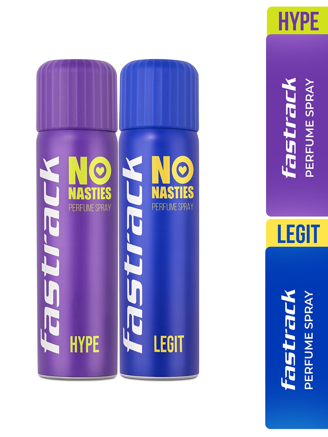 

Fastrack Set of Hype & Legit No Nasties Perfume Spray - 135 ml Each, Purple