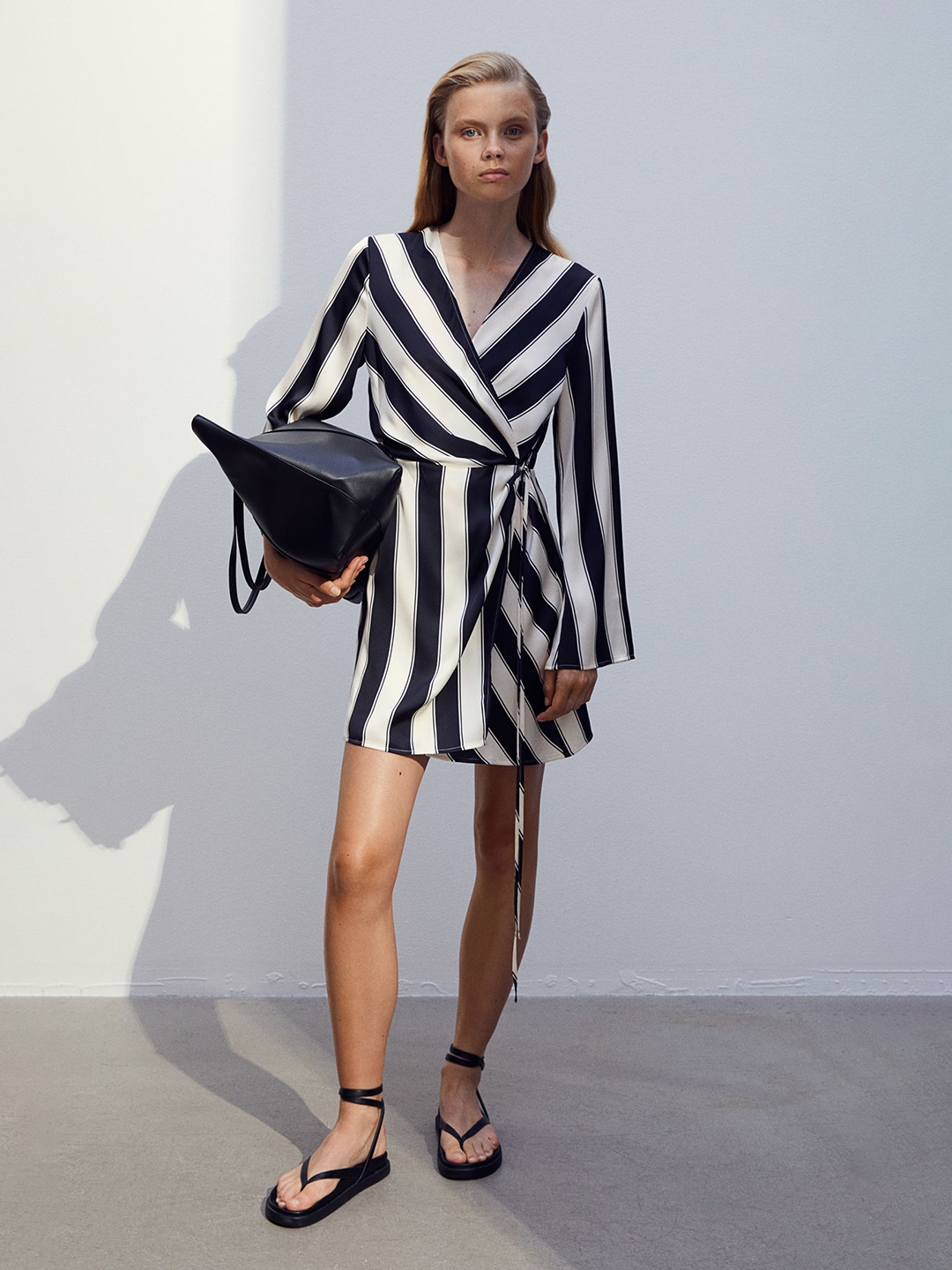 

H&M Satin Wrap Dress, White